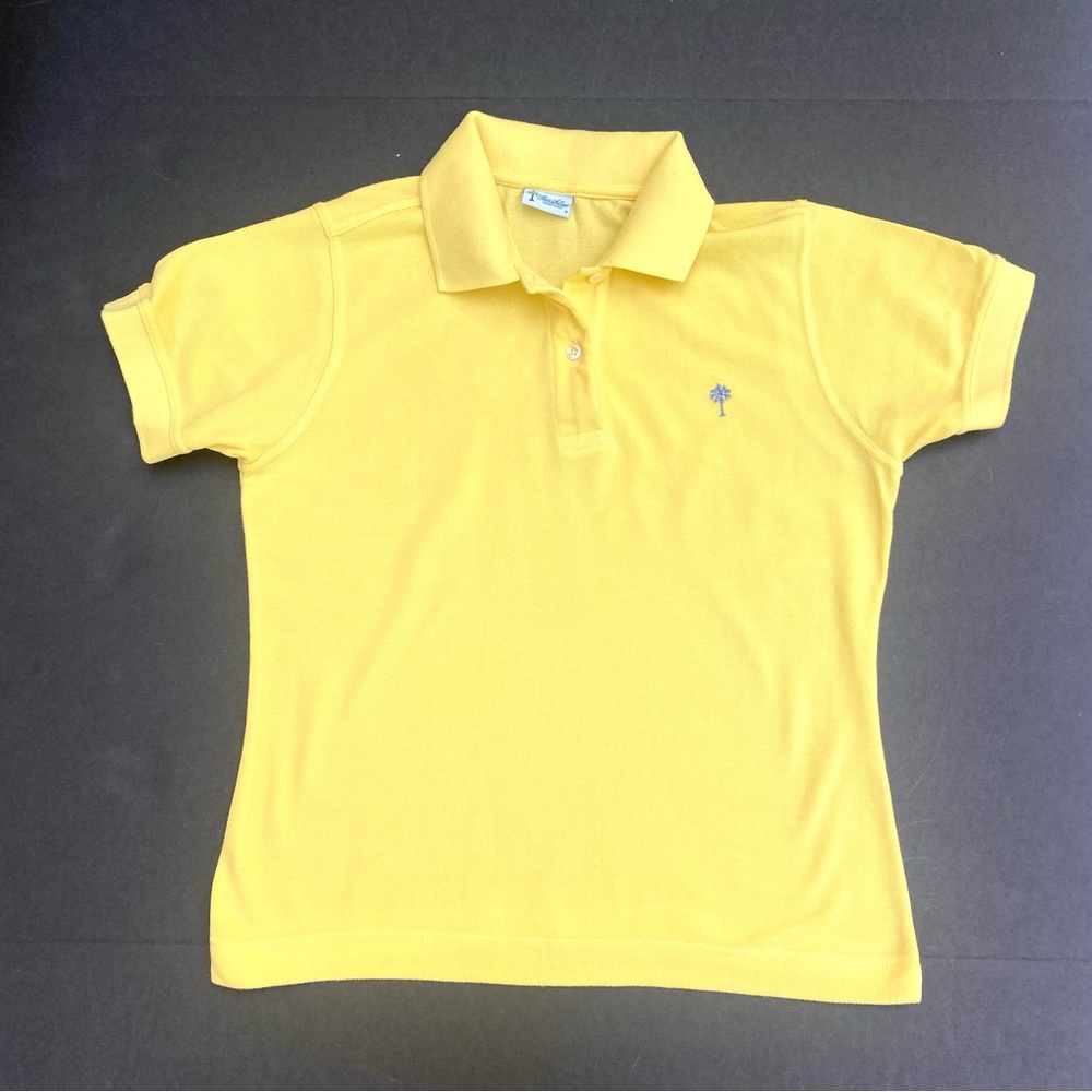 Preppy Charleston Ben Silver PALM TREE Polo Shirt Size 8